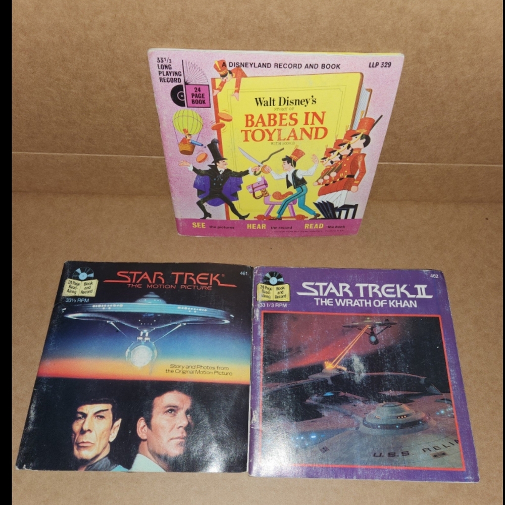 3 Read Along  Books and Record lot